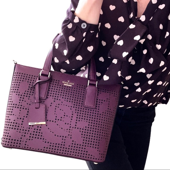 kate spade Handbags - New KATE SPADE Leather Cameron Street Perforated Rose Lucie Crossbody Purple